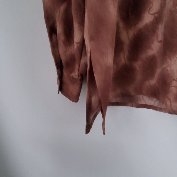 Y2K Women's Country Western Shirt Blouse Button Down Collared Cuffs Vents V Neck - Picture 6 of 8